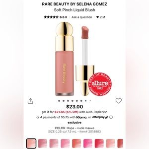 Rare Beauty Liquid Blush in Hope
